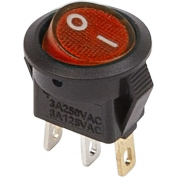 Выключатель клавишный REXANT MICRO RWB-106 3А круглый красный индивидуальная упаковка