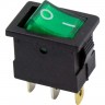 Выключатель клавишный REXANT MINI 12V зеленый с подсветкой 36-2173
