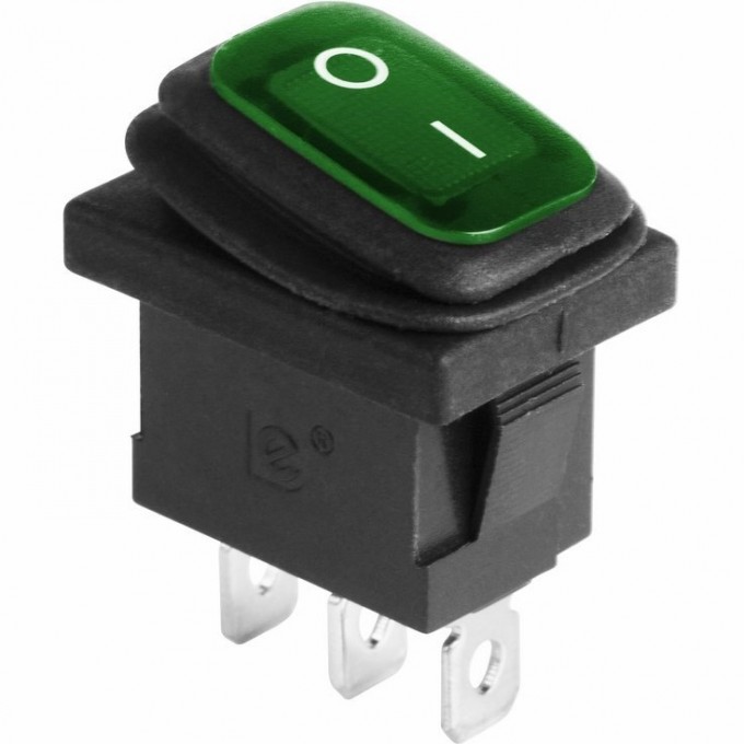 Выключатель клавишный REXANT MINI KCD1-201 6А зеленый с подсветкой влагозащита 36-2178