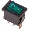 Выключатель клавишный REXANT MINI RWB-206 6А зеленый с подсветкой 36-2153