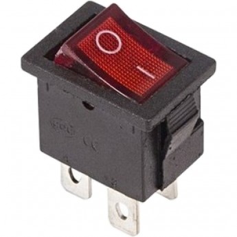 Выключатель клавишный REXANT MINI RWB-207 6А красный с подсветкой