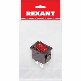 Выключатель клавишный REXANT MINI RWB-207 красный индивидуальная упаковка