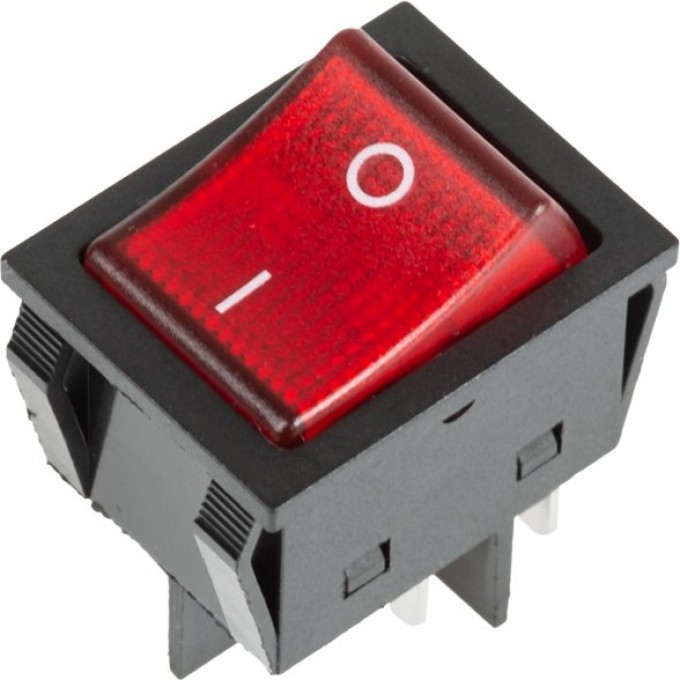Выключатель клавишный REXANT RWB-502 250V 30А (4с) ON-OFF красный с подсветкой 36-2346