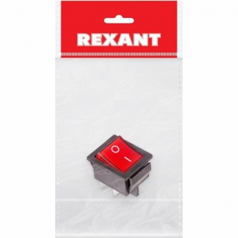 Выключатель клавишный REXANT RWB-502 красный с подсветкой индивидуальная упаковка
