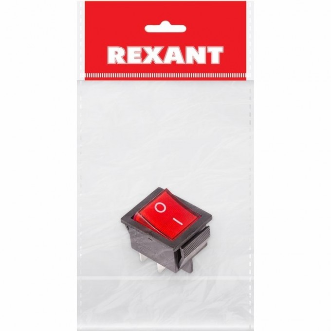 Выключатель клавишный REXANT RWB-502 красный с подсветкой индивидуальная упаковка 36-2330-1