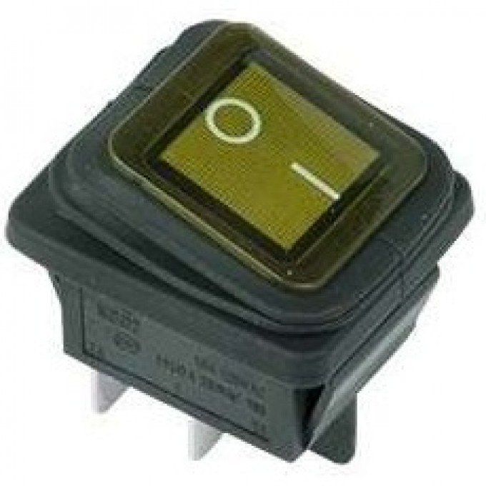 Выключатель клавишный REXANT RWB-507 желтый с подсветкой влагозащита 36-2363