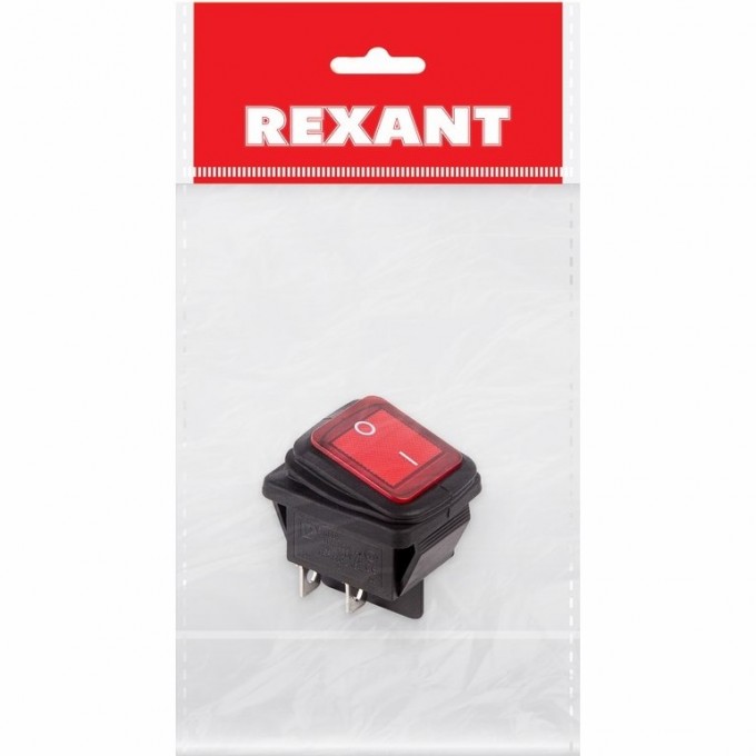 Выключатель клавишный REXANT RWB-507 красный с подсветкой индивидуальная упаковка 36-2360-1