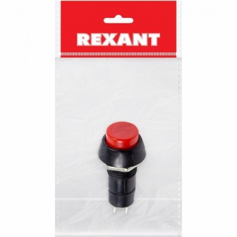 Выключатель-кнопка REXANT PBS-11В б/фикс красная индивидуальная упаковка