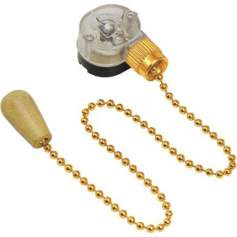 Выключатель REXANT для настенного светильника c деревянным наконечником «Gold», индивидуальная упаковка, 1 шт