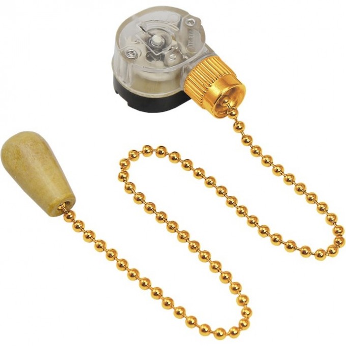 Выключатель REXANT для настенного светильника c деревянным наконечником «Gold», индивидуальная упаковка, 1 шт 32-0106-1